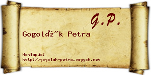 Gogolák Petra névjegykártya